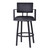 Armen Living Balboa 26ÃƒÂ¢Ã¢â€šÂ¬Ã‚Â Counter Height Barstool with Arms in Black Powder Coated Finish and Vintage Black Faux Leather