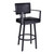 Armen Living Balboa 26ÃƒÂ¢Ã¢â€šÂ¬Ã‚Â Counter Height Barstool with Arms in Black Powder Coated Finish and Vintage Black Faux Leather