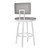 Armen Living Balboa 26ÃƒÂ¢Ã¢â€šÂ¬Ã‚Â Counter Height Barstool in Brushed Stainless Steel and Vintage Grey Faux Leather