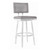 Armen Living Balboa 26ÃƒÂ¢Ã¢â€šÂ¬Ã‚Â Counter Height Barstool in Brushed Stainless Steel and Vintage Grey Faux Leather