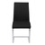 Armen Living Blanca Contemporary Dining Chair in Black Faux Leather with Brushed Stainless Steel Finish - Set of 2