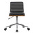 Armen Living Bowie Mid-Century Office Chair in Chrome finish with Black Faux Leather and Walnut Veneer Back