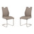 Armen Living Bravo Contemporary Dining Chair In Coffee Faux Leather and Brushed Stainless Steel Finish - Set of 2