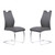 Armen Living Bravo Contemporary Dining Chair in Gray Faux Leather and Brushed Stainless Steel Finish - Set of 2