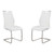 Armen Living Bravo Contemporary Dining Chair In White Faux Leather and Brushed Stainless Steel Finish - Set of 2