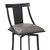 Brisbane Contemporary 26" Counter Height Barstool in Matte Black Finish and Vintage Grey Faux Leather