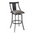 Brisbane Contemporary 26" Counter Height Barstool in Matte Black Finish and Vintage Grey Faux Leather