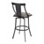 Brisbane Contemporary 30" Bar Height Barstool in Matte Black Finish and Vintage Grey Faux Leather