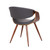 Butterfly Mid-Century Dining Chair in Walnut Finish and Gray Fabric