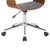 Armen Living Bellevue Mid-Century Office Chair in Chrome Finish with Grey Faux Leather and Walnut Veneer