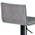 Armen Living Cafe Adjustable Swivel Barstool in Gray Faux Leather with Black Metal Finish and Gray Walnut Veneer Back