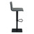 Armen Living Cafe Adjustable Swivel Barstool in Gray Faux Leather with Black Metal Finish and Gray Walnut Veneer Back