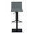 Armen Living Cafe Adjustable Swivel Barstool in Gray Faux Leather with Black Metal Finish and Gray Walnut Veneer Back