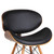 Armen Living Cassie Mid-Century Dining Chair in Walnut Wood and Black Faux Leather