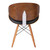 Armen Living Cassie Mid-Century Dining Chair in Walnut Wood and Black Faux Leather