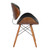 Armen Living Cassie Mid-Century Dining Chair in Walnut Wood and Black Faux Leather