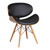 Armen Living Cassie Mid-Century Dining Chair in Walnut Wood and Black Faux Leather