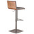 Armen Living CafÃƒÆ’Ã‚Â© Adjustable Gray Metal Barstool in Gray Faux Leather with Walnut Back