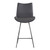 Armen Living Coronado Contemporary 26" Counter Height Barstool in Brushed Grey Powder Coated Finish and Grey Faux Leather