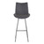 Armen Living Coronado Contemporary 30" Bar Height Barstool in Brushed Grey Powder Coated Finish and Grey Faux Leather
