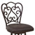 Armen Living Celeste 26" Counter Height Metal Swivel Barstool in Bandero Espresso Fabric and Auburn Bay Finish