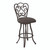 Armen Living Celeste 26" Counter Height Metal Swivel Barstool in Bandero Espresso Fabric and Auburn Bay Finish