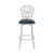 Cherie Contemporary 26" Counter Height Barstool in Brushed Stainless Steel Finish and Grey Faux Leather