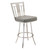 Armen Living Cleo 26" Modern Swivel Barstool In Gray and Stainless Steel