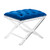 Armen Living Cody Modern and Contemporary Tufted Ottoman in Blue Velvet with Acrylic Legs