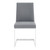 Copen Contemporary Dining Chair in Brushed Stainless Steel and Grey Faux Leather - Set of 2