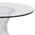 Armen Living Calypso Contemporary Dining Table in Brushed Stainless Steel with Clear Tempered Glass Top