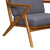 Celtic Mid-Century Accent Chair in Champagne Ash Wood Finish and Dark Grey Fabric