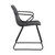 Colton Contemporary Dining Chair in Black Powder Coated Finish and Grey Faux Leather - Set of 2