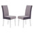 Armen Living Dalia Modern and Contemporary Dining Chair in Gray Velvet with Acrylic Legs - Set of 2