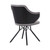 Darcie Contemporary Dining Chair in Black Powder Coated Finish with Grey Velvet and Black Brushed Wood Finish Back