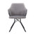 Darcie Contemporary Dining Chair in Black Powder Coated Finish with Grey Velvet and Black Brushed Wood Finish Back