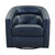 Desi Contemporary Swivel Accent Chair in Black Genuine Leather