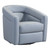 Desi Contemporary Swivel Accent Chair in Dove Grey Genuine Leather