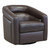 Desi Contemporary Swivel Accent Chair in Espresso Genuine Leather