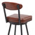 Denver Contemporary 30" Bar Height Barstool in Black Finish and Vintage Coffee Faux Leather