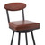 Denver Contemporary 30" Bar Height Barstool in Black Finish and Vintage Coffee Faux Leather