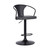 Eagle Contemporary Adjustable Barstool in Black Powder Coated Finish with Grey Faux Leather and Black Brushed Wood Finish Back