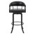 Edy Swivel 26" Black Powder Coated and Black Faux Leather Metal Bar Stool