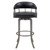 Edy Swivel 26" Mineral Finish and Black Faux Leather Bar Stool