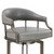 Edy Swivel 30" Mineral Finish and Grey Faux Leather Bar Stool