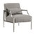 Armen Living Essence Contemporary Accent Chair in Polished Stainless Steel Finish and Grey Fabric