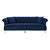 Elegance Contemporary Sofa in Blue Velvet with Acrylic Legs