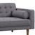 Armen Living Element Mid-Century Modern Loveseat in Dark Gray Linen and Walnut Legs