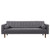 Armen Living Element Mid-Century Modern Sofa in Dark Gray Linen and Walnut Legs