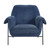 Elie Contemporary Accent Chair in Black Metal Finish and Navy Fabric